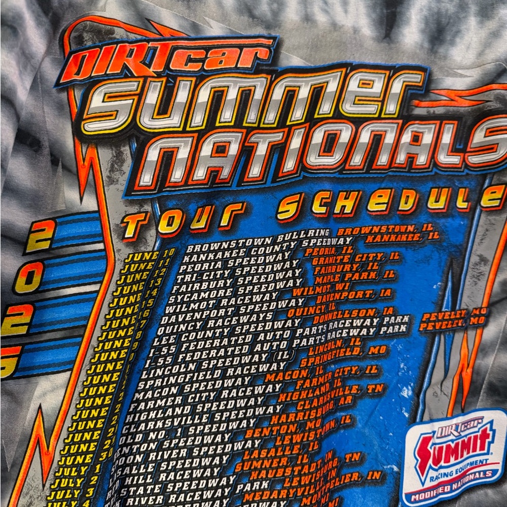 Dirtcar Summer Nationals 2025 Tie-Dye Tee
